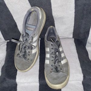 adidas skateboarding tennis shoes grey suede 8.5 mens / 10.5 womens